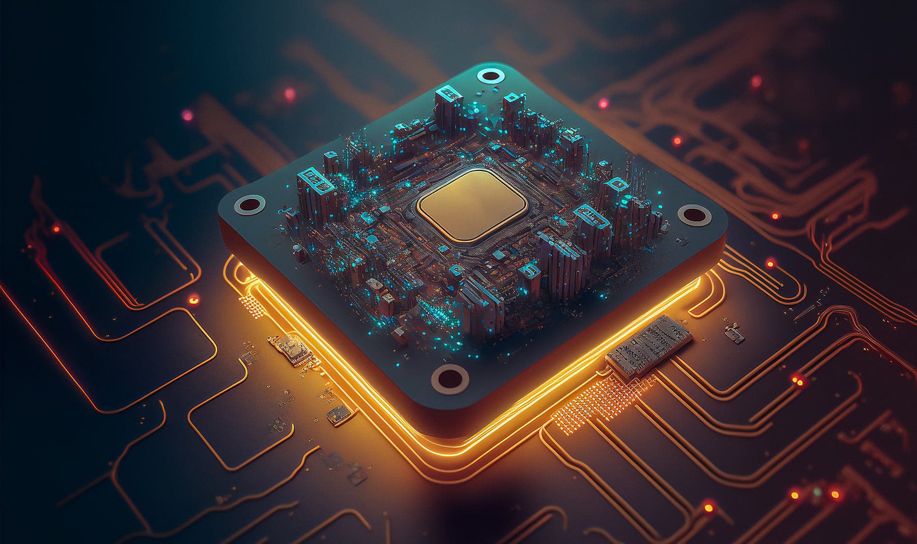 Engineer reviewing a VLSI chip design on a laptop
